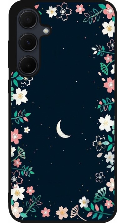 Samsung Galaxy A35 5G Case Hülle - Silikon schwarz Flowers space