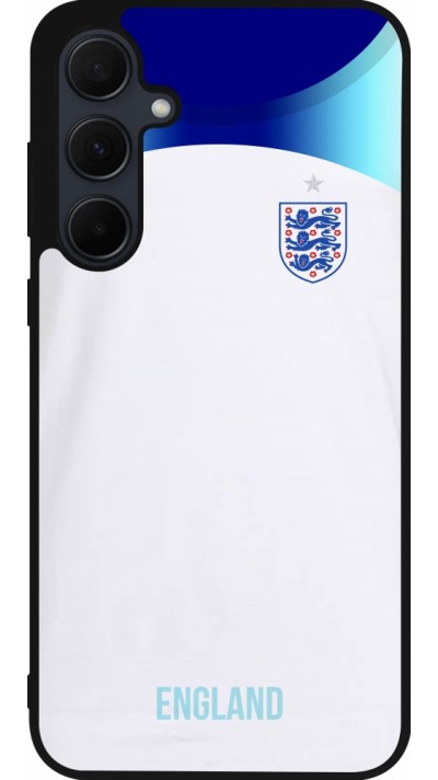 Coque Samsung Galaxy A35 5G - Silicone rigide noir Maillot de football Angleterre 2022 personnalisable