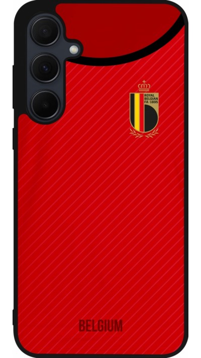 Coque Samsung Galaxy A35 5G - Silicone rigide noir Maillot de football Belgique 2022 personnalisable