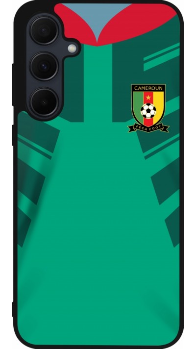 Coque Samsung Galaxy A35 5G - Silicone rigide noir Maillot de football Cameroun 2022 personnalisable