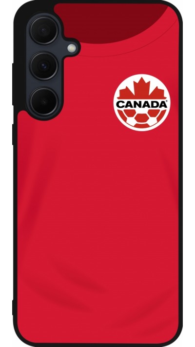 Coque Samsung Galaxy A35 5G - Silicone rigide noir Maillot de football Canada 2022 personnalisable