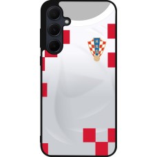 Coque Samsung Galaxy A35 5G - Silicone rigide noir Maillot de football Croatie 2022 personnalisable