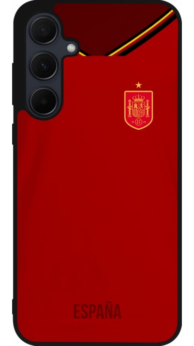 Coque Samsung Galaxy A35 5G - Silicone rigide noir Maillot de football Espagne 2022 personnalisable