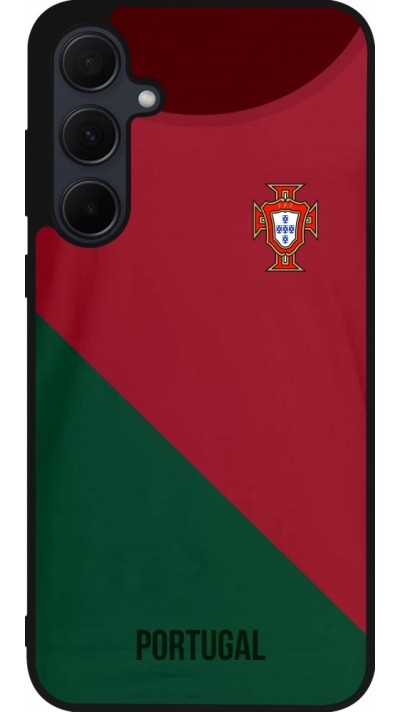 Coque Samsung Galaxy A35 5G - Silicone rigide noir Maillot de football Portugal 2022