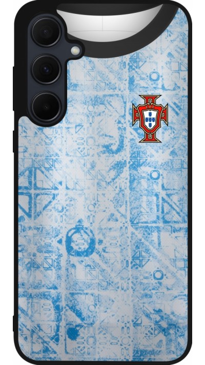 Coque Samsung Galaxy A35 5G - Silicone rigide noir Maillot de football Portugal Extérieur personnalisable