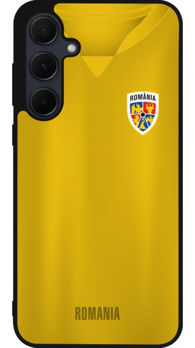 Samsung Galaxy A35 5G Case Hülle - Silikon schwarz Fussballtrikot Rumänien