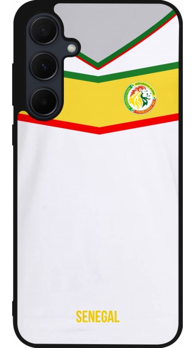 Coque Samsung Galaxy A35 5G - Silicone rigide noir Maillot de football Senegal 2022 personnalisable