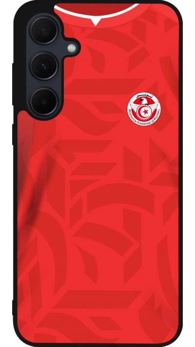 Coque Samsung Galaxy A35 5G - Silicone rigide noir Maillot de football Tunisie 2022 personnalisable