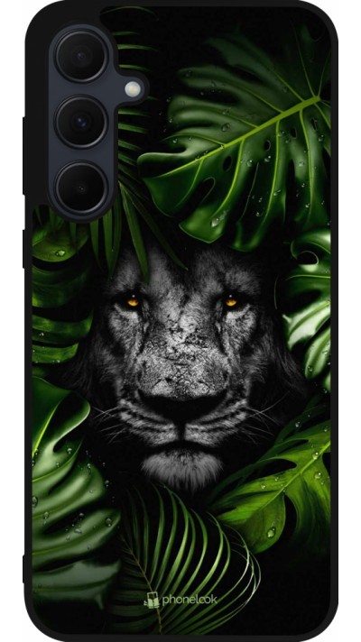 Coque Samsung Galaxy A35 5G - Silicone rigide noir Forest Lion