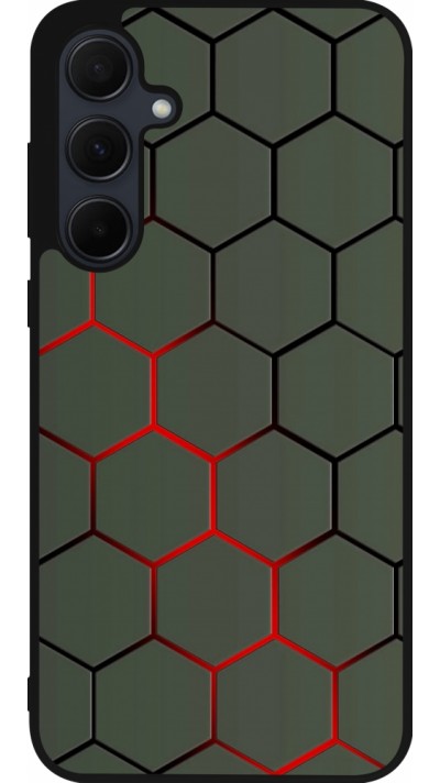 Samsung Galaxy A35 5G Case Hülle - Silikon schwarz Geometric Line red