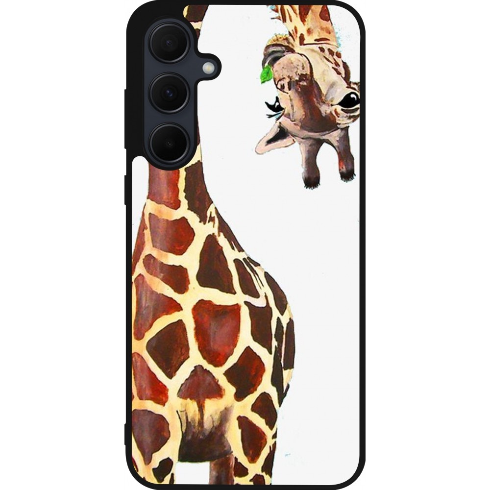 Coque Samsung Galaxy A35 5G - Silicone rigide noir Giraffe Fit