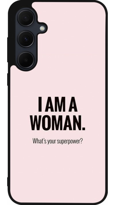 Coque Samsung Galaxy A35 5G - Silicone rigide noir I am a woman