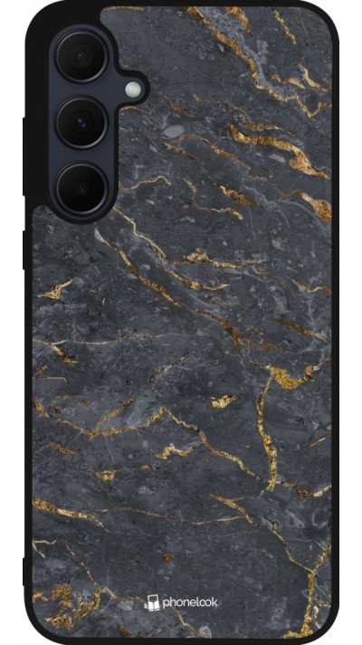 Samsung Galaxy A35 5G Case Hülle - Silikon schwarz Grey Gold Marble