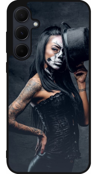 Coque Samsung Galaxy A35 5G - Silicone rigide noir Halloween 22 Tattooed Girl