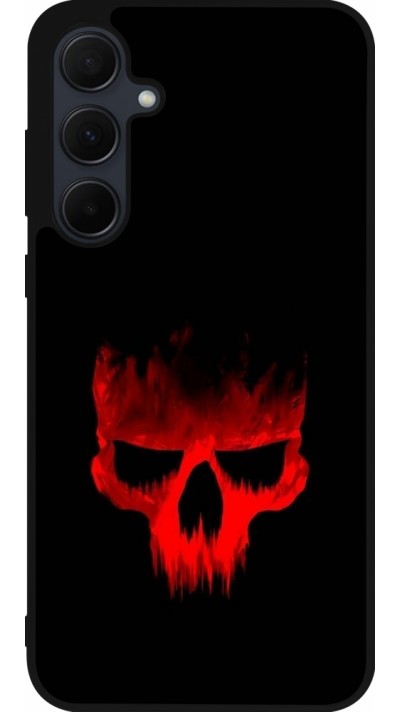 Coque Samsung Galaxy A35 5G - Silicone rigide noir Halloween 2023 scary skull