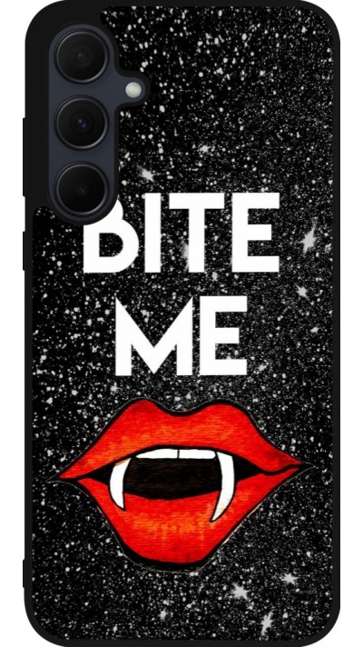 Coque Samsung Galaxy A35 5G - Silicone rigide noir Halloween 2024 bite me