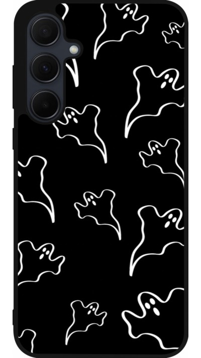 Coque Samsung Galaxy A35 5G - Silicone rigide noir Halloween 2024 black and white ghosts