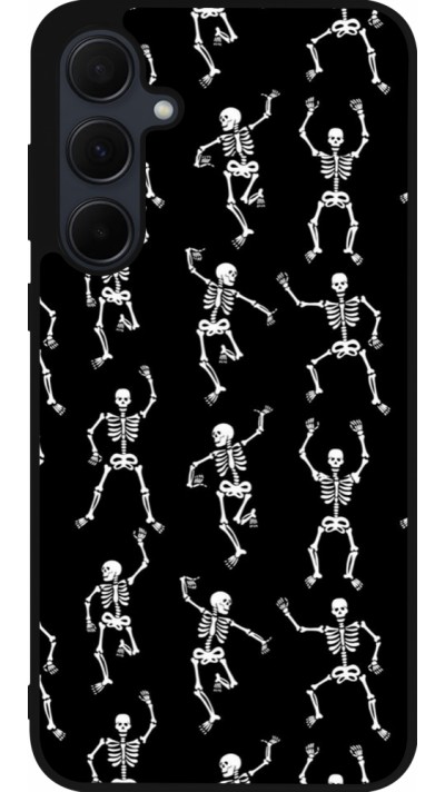 Coque Samsung Galaxy A35 5G - Silicone rigide noir Halloween 2024 dancing skeleton