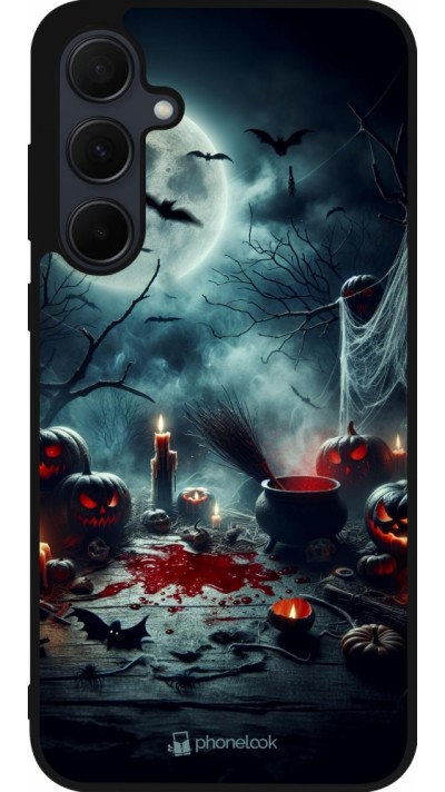 Coque Samsung Galaxy A35 5G - Silicone rigide noir Halloween 2024 Dark Moon