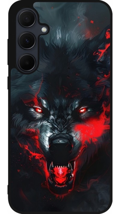 Coque Samsung Galaxy A35 5G - Silicone rigide noir Halloween 2024 mad werewolf