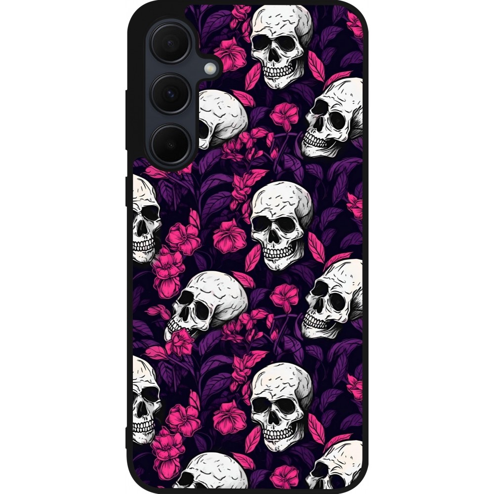 Samsung Galaxy A35 5G Case Hülle - Silikon schwarz Halloween 2024 romantic skulls