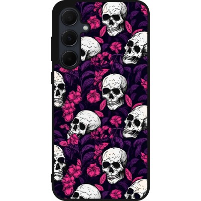 Coque Samsung Galaxy A35 5G - Silicone rigide noir Halloween 2024 romantic skulls