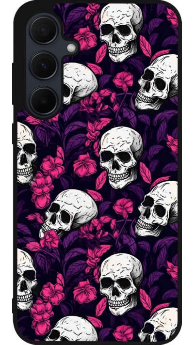 Coque Samsung Galaxy A35 5G - Silicone rigide noir Halloween 2024 romantic skulls