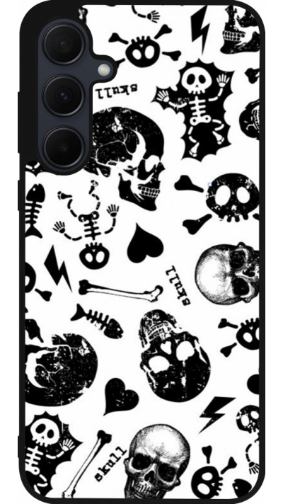 Coque Samsung Galaxy A35 5G - Silicone rigide noir Halloween 2024 skeleton mix