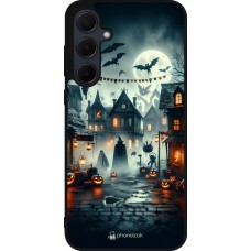 Samsung Galaxy A35 5G Case Hülle - Silikon schwarz Halloween Spukstadt