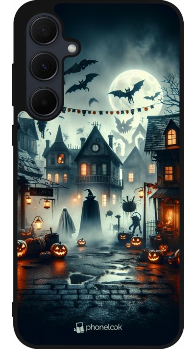 Coque Samsung Galaxy A35 5G - Silicone rigide noir Halloween Spookville