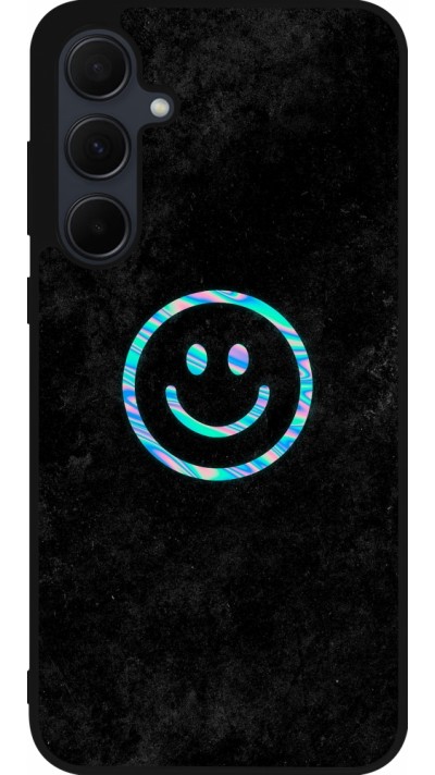 Samsung Galaxy A35 5G Case Hülle - Silikon schwarz Happy smiley irisirt