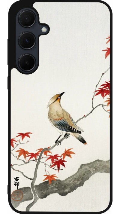 Coque Samsung Galaxy A35 5G - Silicone rigide noir Japanese Bird