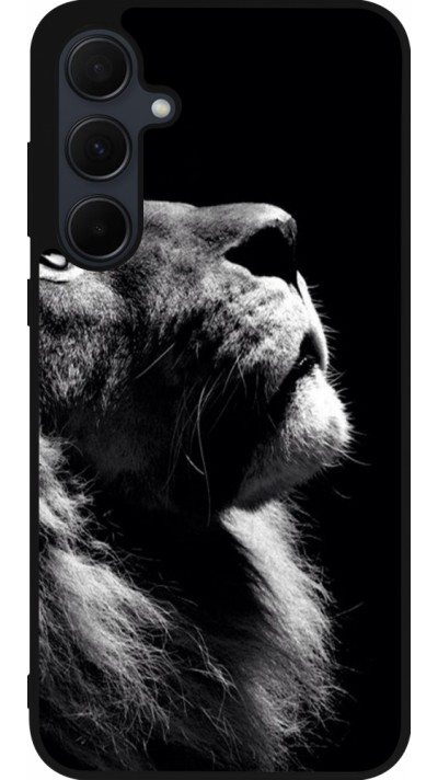 Coque Samsung Galaxy A35 5G - Silicone rigide noir Lion looking up