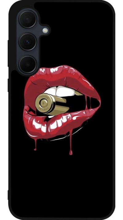 Coque Samsung Galaxy A35 5G - Silicone rigide noir Lips bullet