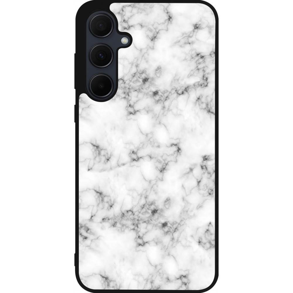 Samsung Galaxy A35 5G Case Hülle - Silikon schwarz Marble 01