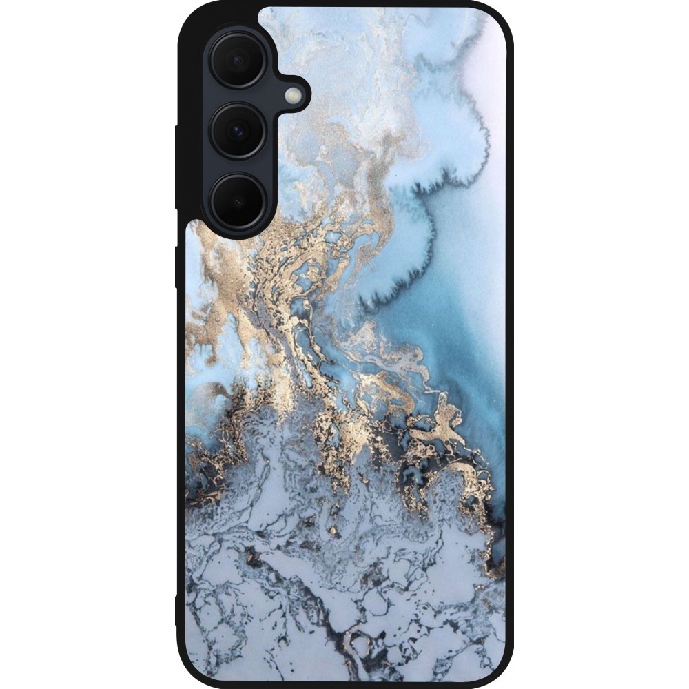 Coque Samsung Galaxy A35 5G - Silicone rigide noir Marble 04