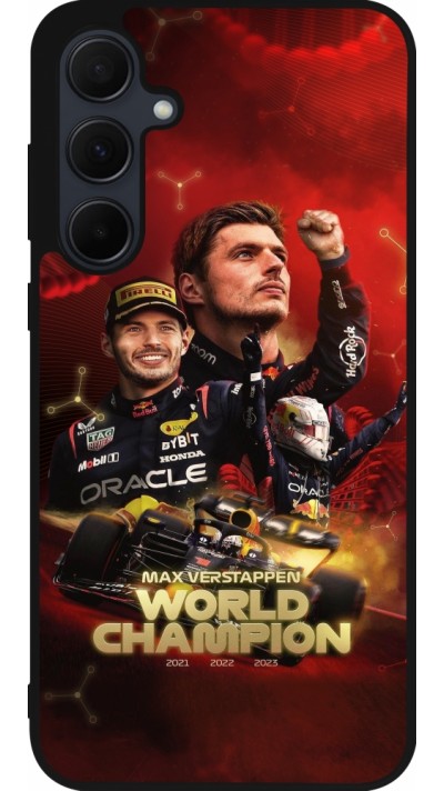 Coque Samsung Galaxy A35 5G - Silicone rigide noir Max Verstappen Champion 2023