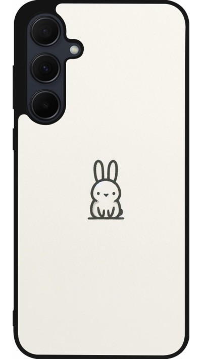 Coque Samsung Galaxy A35 5G - Silicone rigide noir Minimal bunny cutie