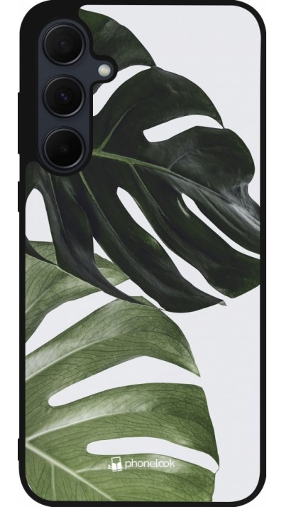 Samsung Galaxy A35 5G Case Hülle - Silikon schwarz Monstera Plant