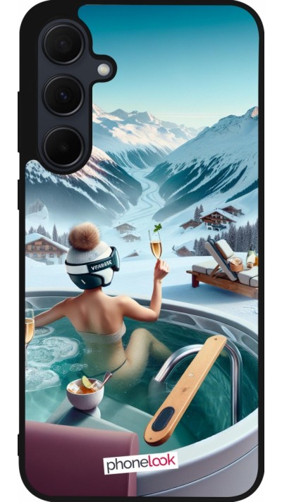 Coque Samsung Galaxy A35 5G - Silicone rigide noir Montagne Glamour Jacuzzi