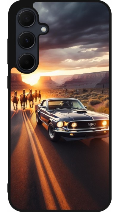 Samsung Galaxy A35 5G Case Hülle - Silikon schwarz Mustang 69 Grand Canyon