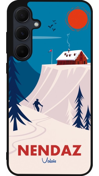 Samsung Galaxy A35 5G Case Hülle - Silikon schwarz Nendaz Cabane Ski