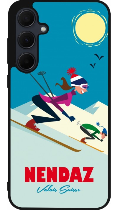 Samsung Galaxy A35 5G Case Hülle - Silikon schwarz Nendaz Ski Downhill