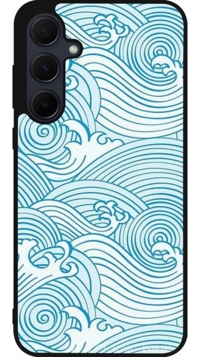 Coque Samsung Galaxy A35 5G - Silicone rigide noir Ocean Waves