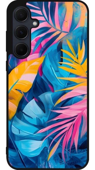 Samsung Galaxy A35 5G Case Hülle - Silikon schwarz Palms Blue