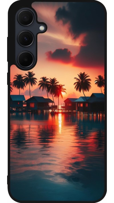 Samsung Galaxy A35 5G Case Hülle - Silikon schwarz Paradies Malediven