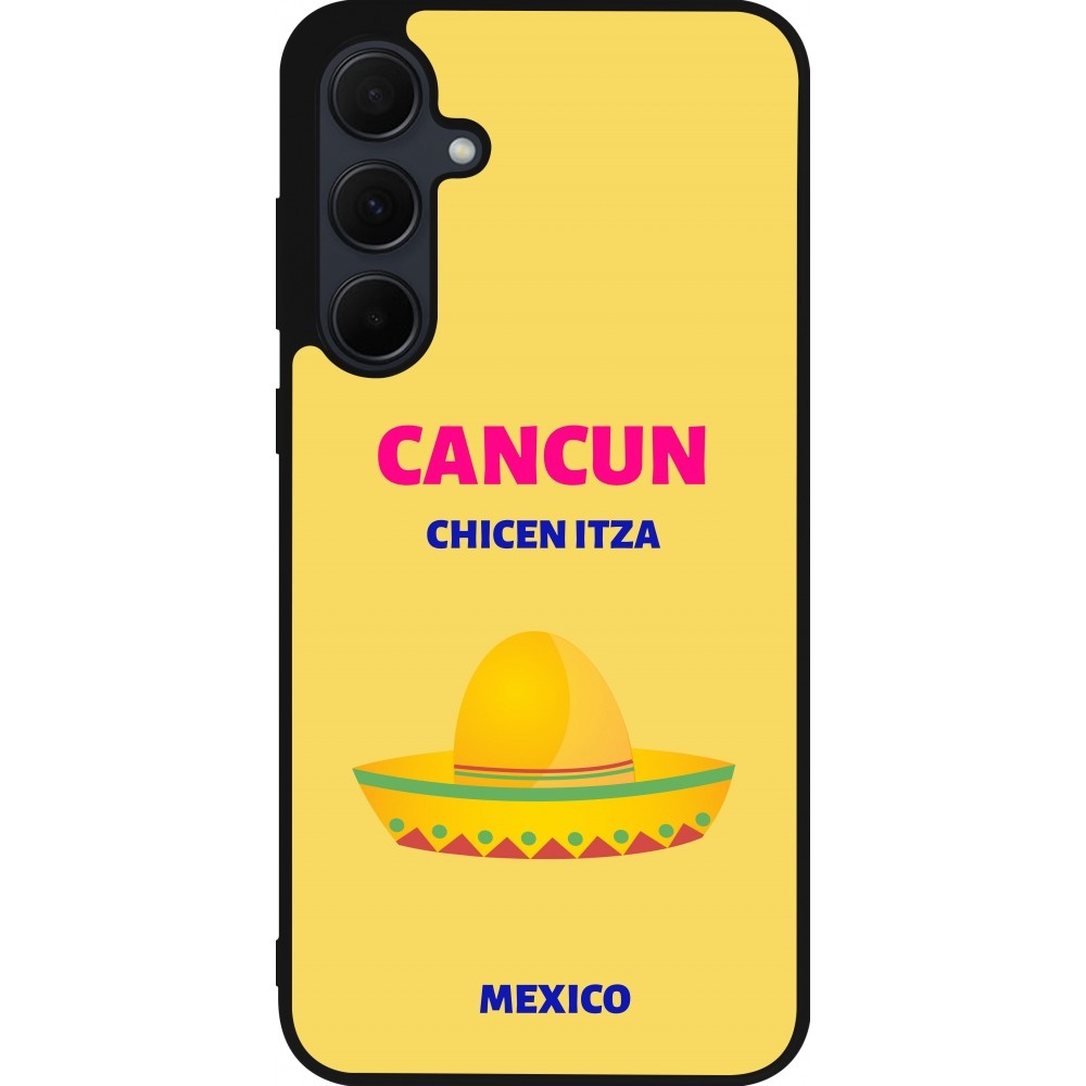 Samsung Galaxy A35 5G Case Hülle - Silikon schwarz Pop Summer Destination Cancun