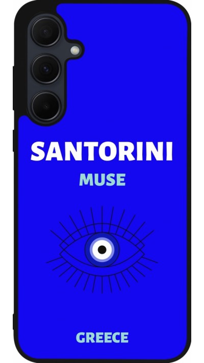 Samsung Galaxy A35 5G Case Hülle - Silikon schwarz Pop Summer Destination Santorini