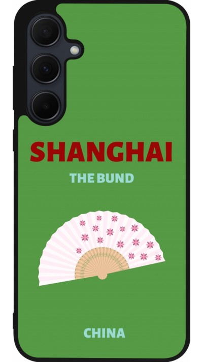 Samsung Galaxy A35 5G Case Hülle - Silikon schwarz Pop Summer Destination Shanghai