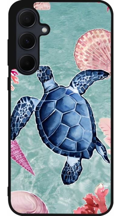 Samsung Galaxy A35 5G Case Hülle - Silikon schwarz Preppy Turtle